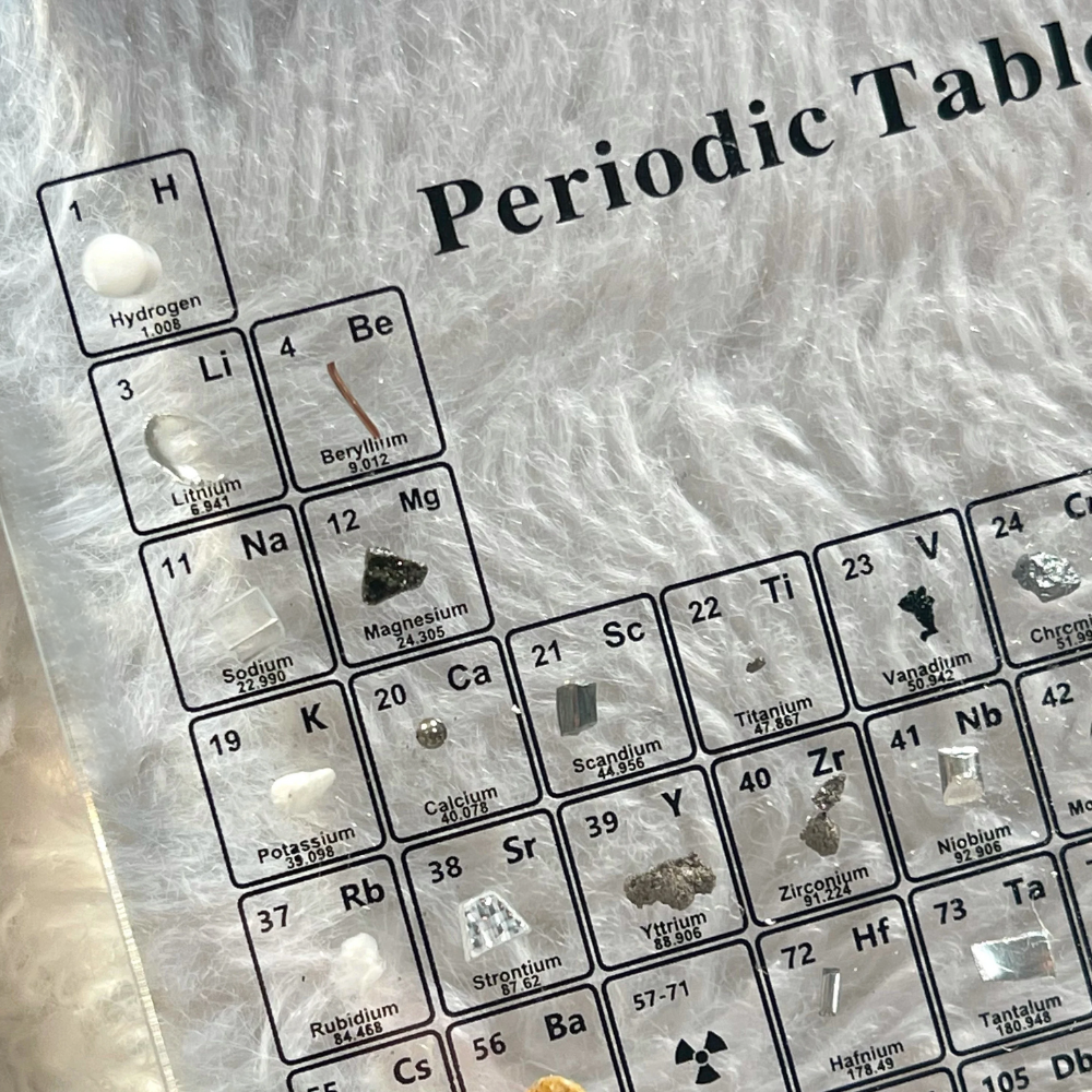 Elementa Lux | illuminated periodic table with real element samples