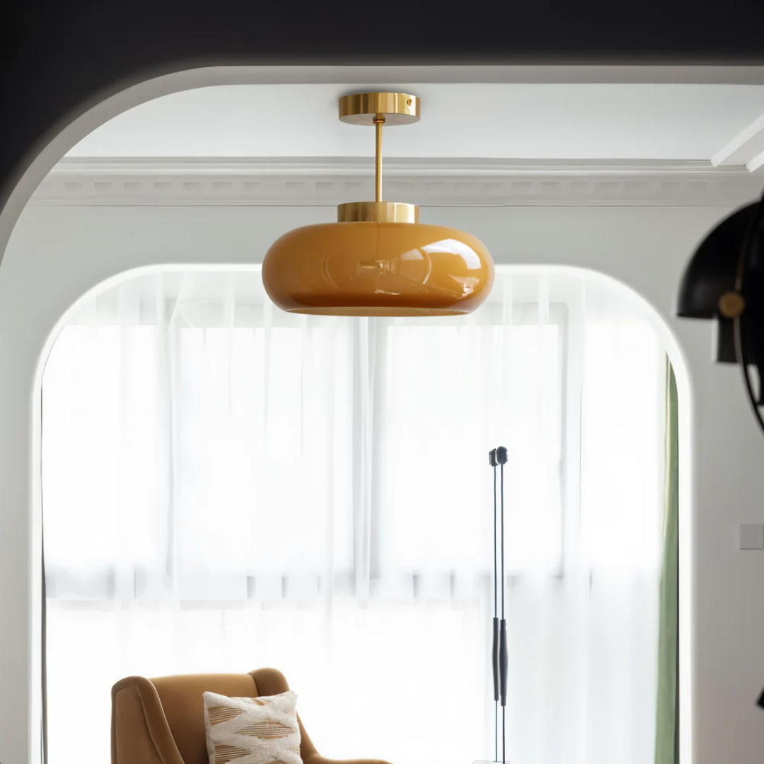 Flixar Elve | Lampada da soffitto gialla dal design retrò