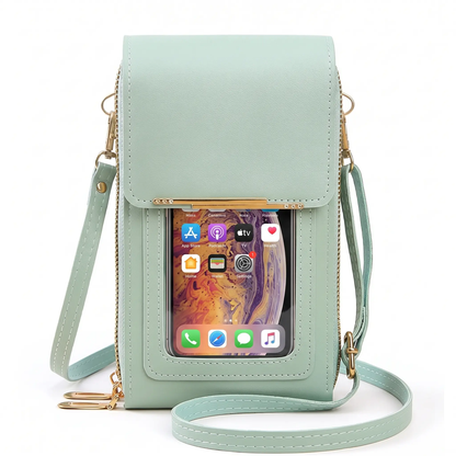 Carvessa | Borsa a tracolla per telefono con protezione RFID e finestra touch