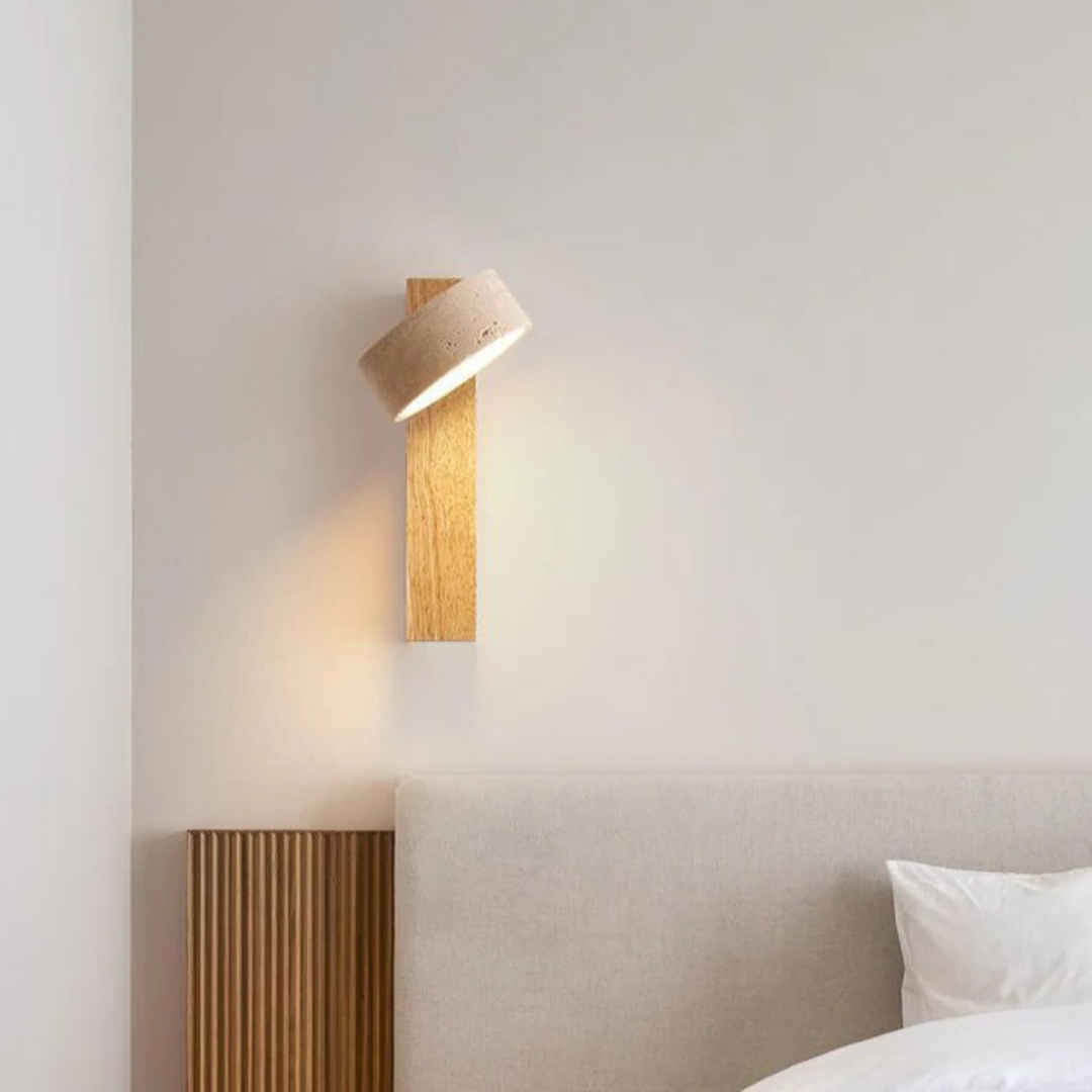 Fotis Sabi | Lampada da parete in travertino in stile Wabi-Sabi per interni