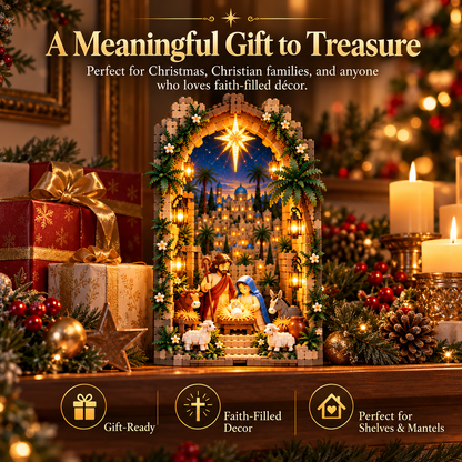 Betlora | Presepe luminoso da costruire, in formato alto per libreria