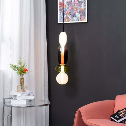 Lampada a sospensione elegante da designer – Vetro colorato moderno