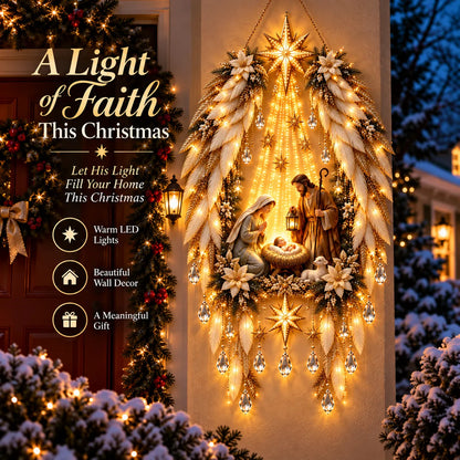 Seraphel | Decorazione natalizia luminosa della natività con ali d’angelo e stella