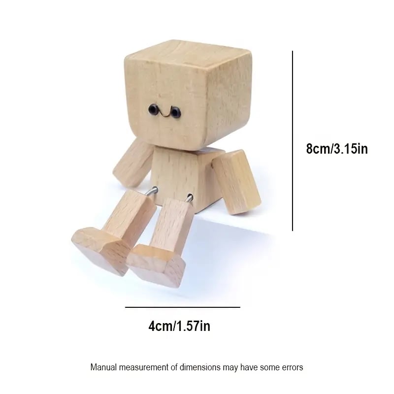 Wackelino | Wackelkopf-Figur aus Naturholz, 8 cm, mit rutschfester Unterseite