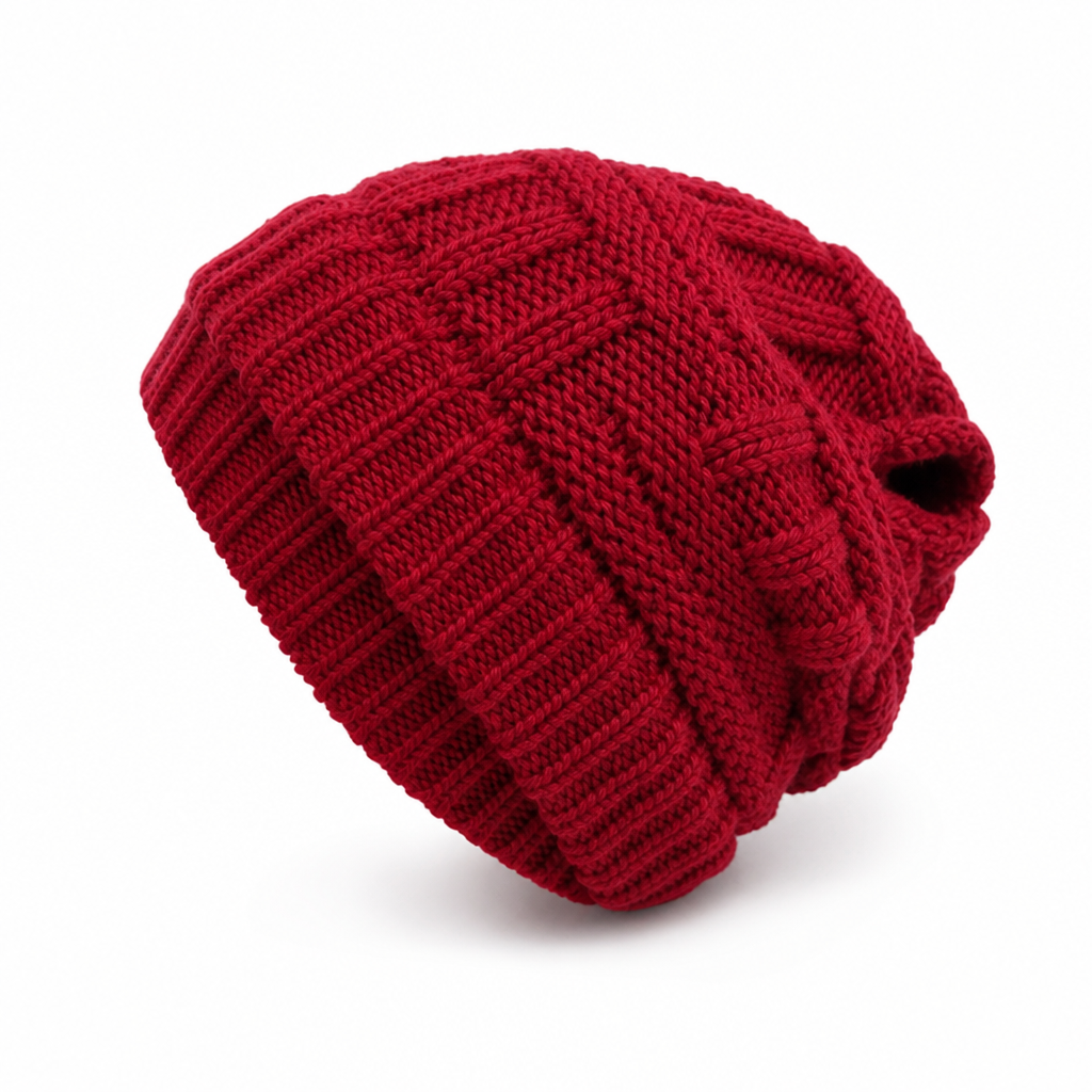 FrostFaden | Ponytail Beanie in Soft Acrylic Knit with Stretch Fit