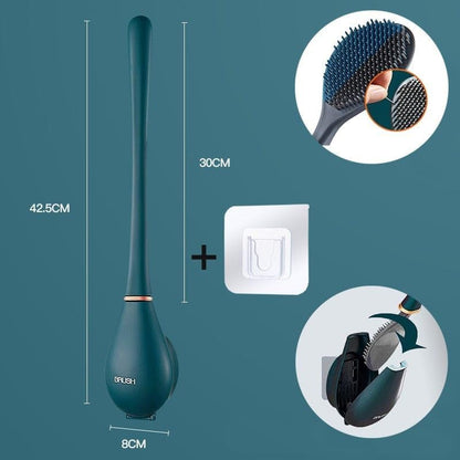 Wascora | Scopino per WC con supporto da parete e setole in nylon, set da 2