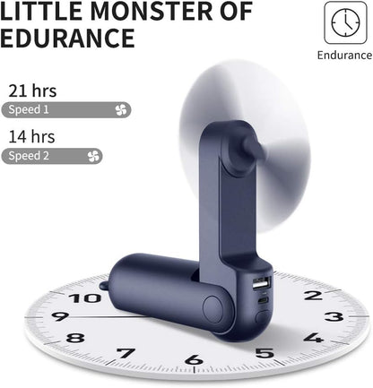 Hand fan with USB-C & power bank | Foldable mini fan with 4500 mAh battery for on the go | AirBuddy