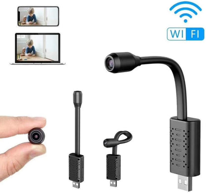 Orvisa | Mini telecamera di sorveglianza Full HD con rilevamento delle persone tramite IA e orientamento a 360°