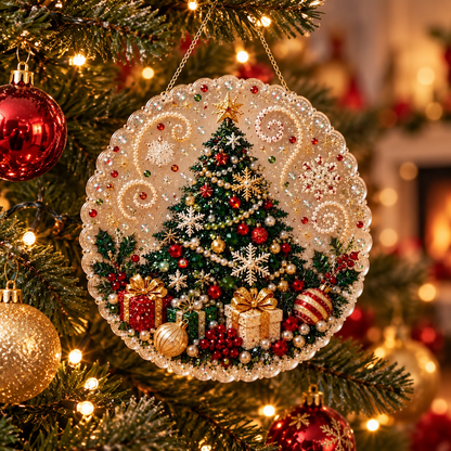 Glitzora | Kit de manualidades navideño de diamond painting, adorno de acrílico de 20 × 20 cm