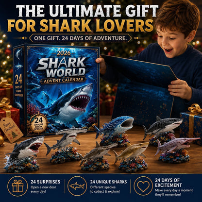Haifina | 2026 Advent Calendar with 24 Collectible and Playable Shark Figures