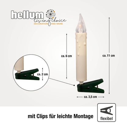 Kerzlia | LED Weihnachtsbaumkerzen als 20er Lichterkette, 11 m