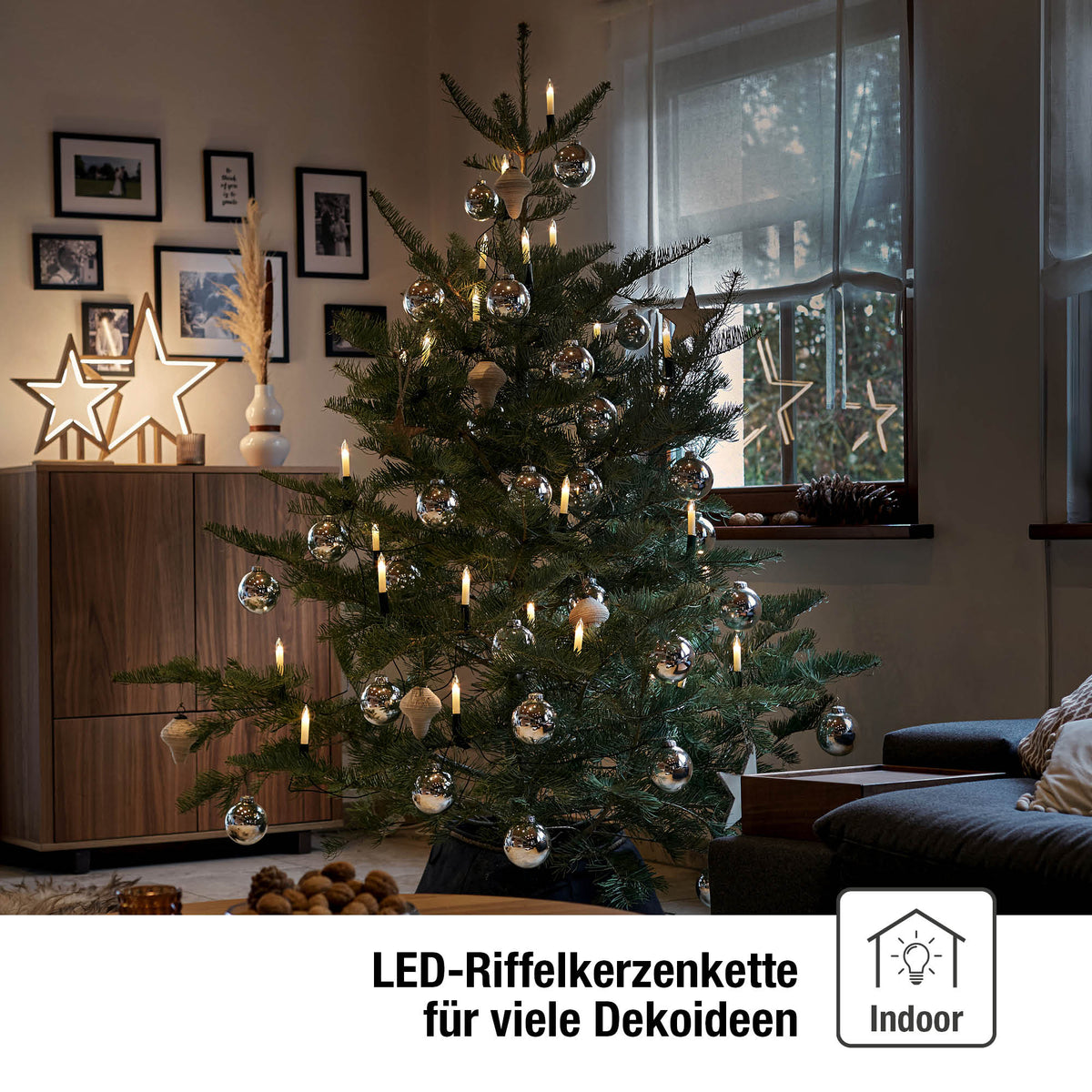 Kerzlia | LED Weihnachtsbaumkerzen als 20er Lichterkette, 11 m