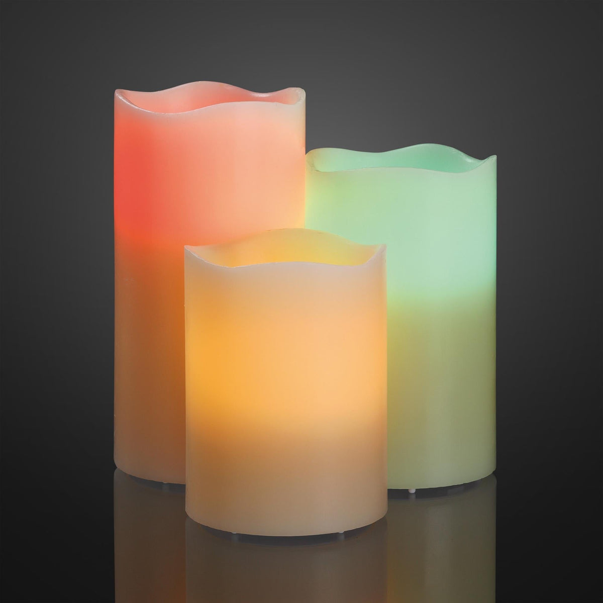 Chromira | LED Kerzen 3er Set mit Farbwechsel, Fernbedienung und Timer