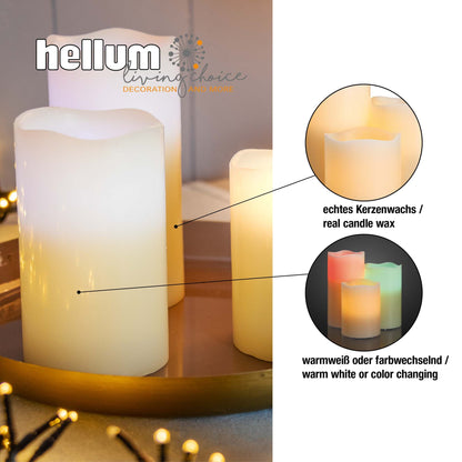 Chromira | LED Kerzen 3er Set mit Farbwechsel, Fernbedienung und Timer