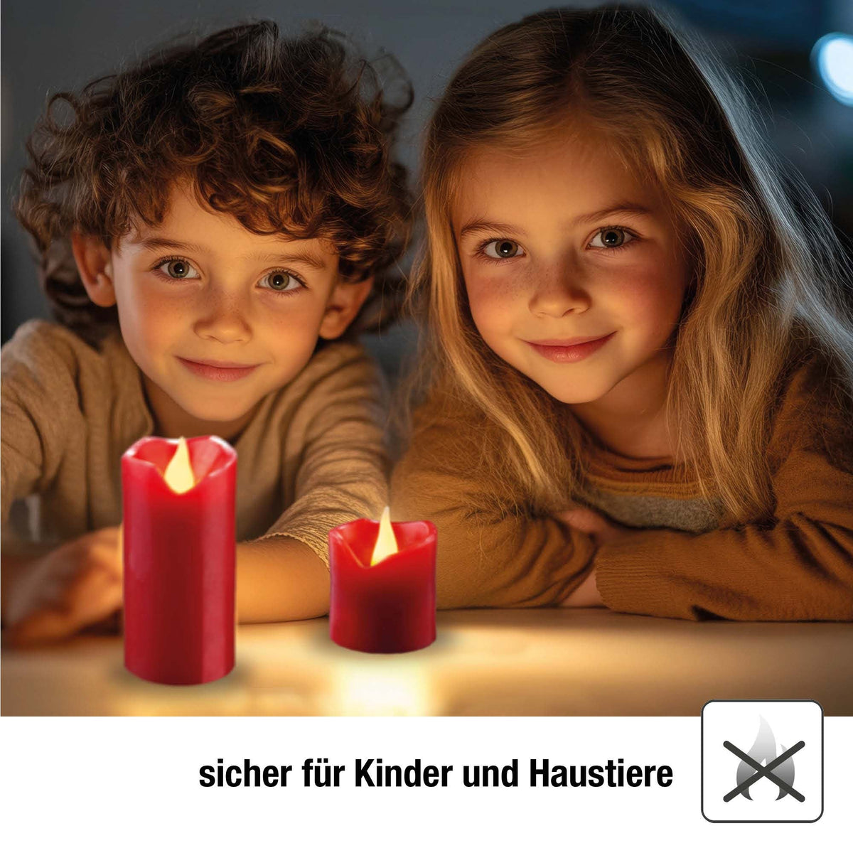 Ruvella | LED Kerzen aus Echtwachs im 6er Set mit Flackereffekt