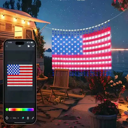 Glimora | LED Lichterkette als Vorhang mit 400 LEDs, App-Steuerung und Musik-Sync