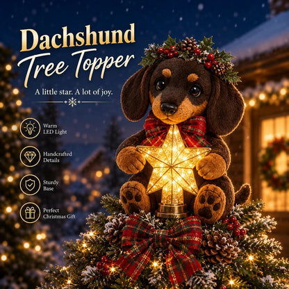 Pupello | Dog tree topper with illuminated star – Christmas decoration in 5 breeds