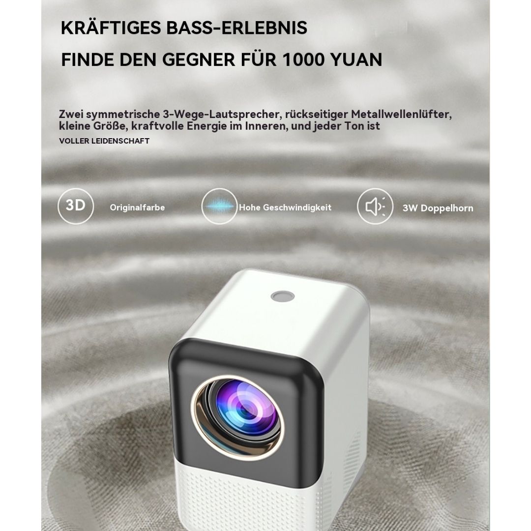 Leinvia | Full HD 1080p mini projector, supports 4K, with speaker