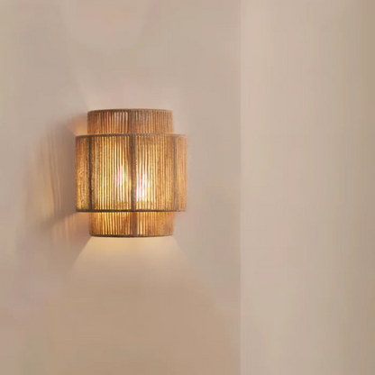 Solra | Lampada da parete ispirata al boho in materiali naturali