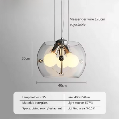 Aurion | Lampada a sospensione LED moderna in vetro per cucina, soggiorno e sala da pranzo