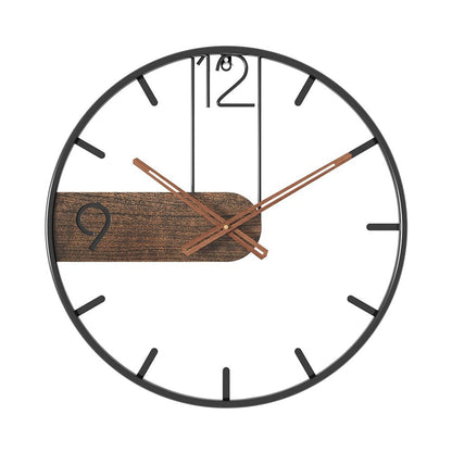 TimberLine | Orologio da parete minimalista in legno di noce e acciaio inox | Bellezza senza tempo per un design abitativo moderno