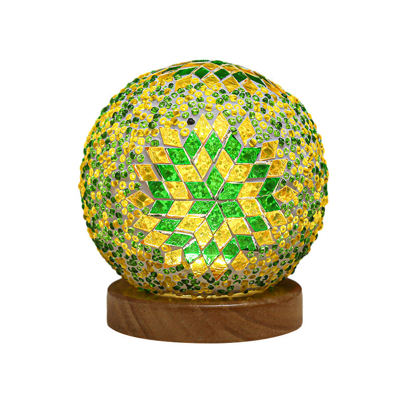 LumiMosaic | Elegante lampada da tavolo dimmerabile a mosaico | Design in vetro fatto a mano con luce LED calda per ambienti abitativi