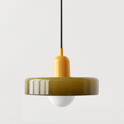 Lunari Halo | Lampada a sospensione in vetro colorato in stile Bauhaus