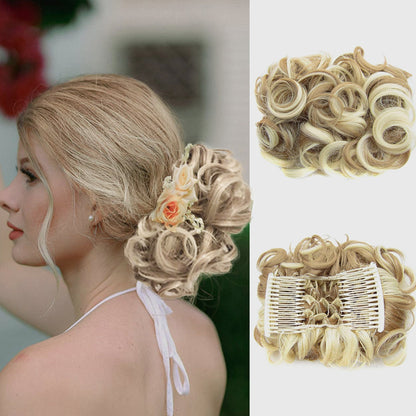 Duttina | Lockiger Messy-Bun-Haarteil mit Gummiband, 2er-Set