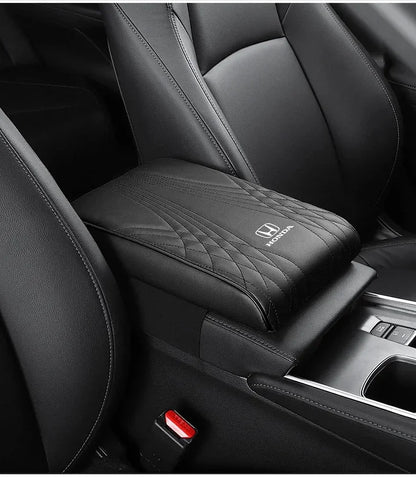 Armelio | Cuscino per bracciolo dell'auto in pelle con memory foam e motivo a rombi