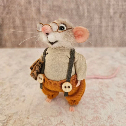 Pipsela | Handgefertigter Weihnachtsanhänger Filzmaus aus Wolle, 7,5 cm