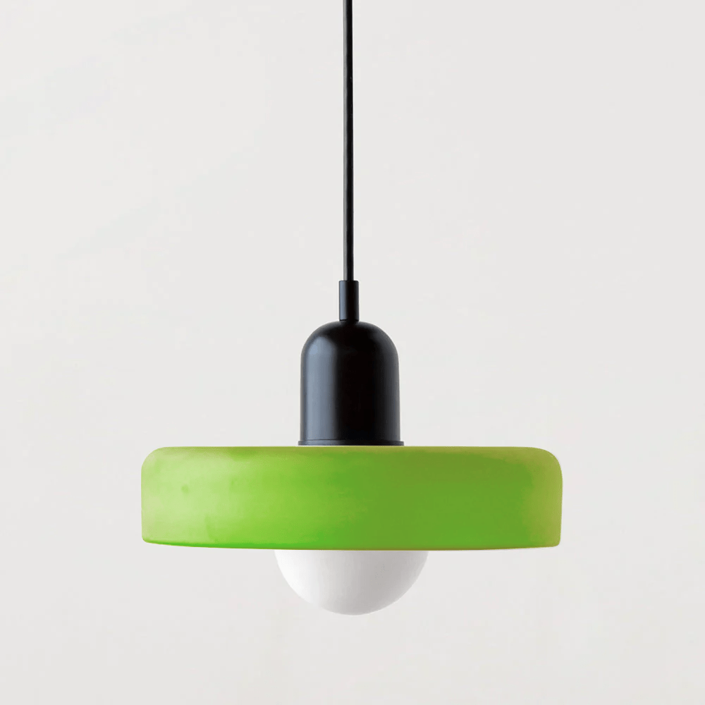 Lunari Halo | Lampada a sospensione in vetro colorato in stile Bauhaus