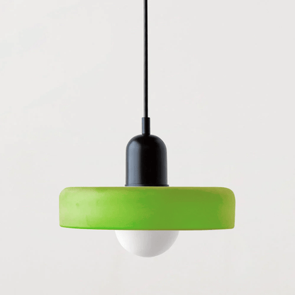 Lunari Halo | Lampada a sospensione in vetro colorato in stile Bauhaus