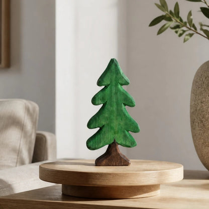 Abetta | Albero di Natale in legno dipinto a mano, decorazione da tavolo, 10 cm