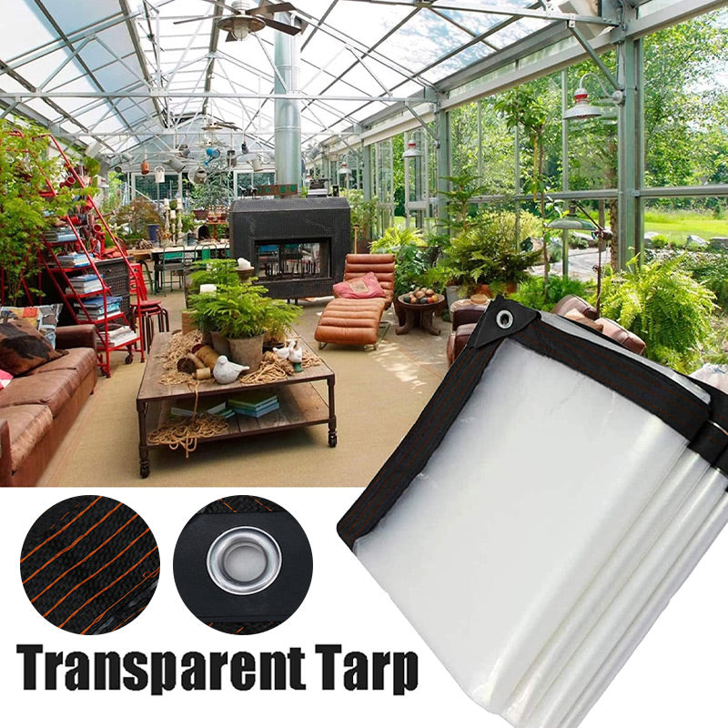 Klarvia | Transparente Schutzplane aus PE, reißfest und wetterfest, 2×2 bis 4×8 m