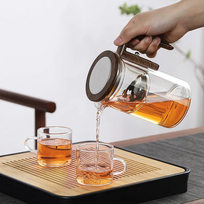 Teavina | Teiera in vetro da 600 ml con filtro, resistente al calore, per tè sfuso