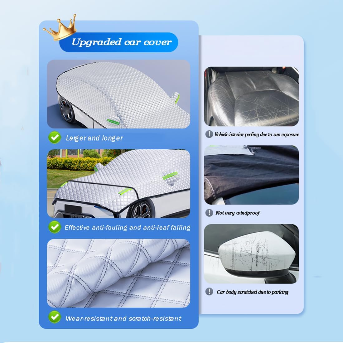 Autelva | Waterproof Oxford Fabric Car Cover for Saloon, Hatchback, SUV and MPV