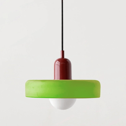 Lunari Halo | Lampada a sospensione in vetro colorato in stile Bauhaus