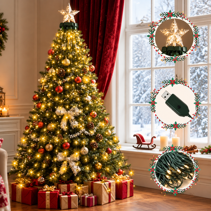 Cascora | Lichterkette Weihnachtsbaum im Wasserfall-Design mit 200 oder 300 LEDs