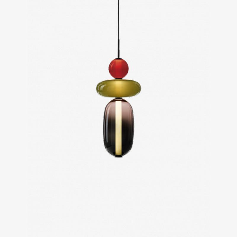 Lampada a sospensione elegante da designer – Vetro colorato moderno