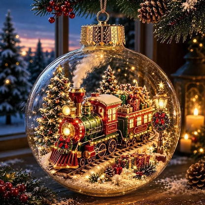 LuminaraCharm | Adorno navideño luminoso con escena invernal en miniatura