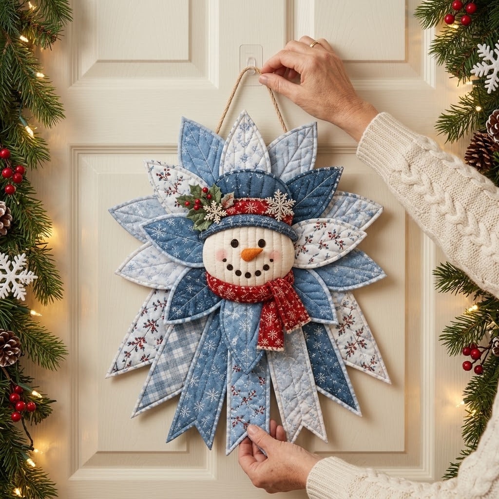 Stichora | Kit da cucito natalizio per la porta, cucitura a mano senza macchina da cucire, ca. 40 × 35 cm