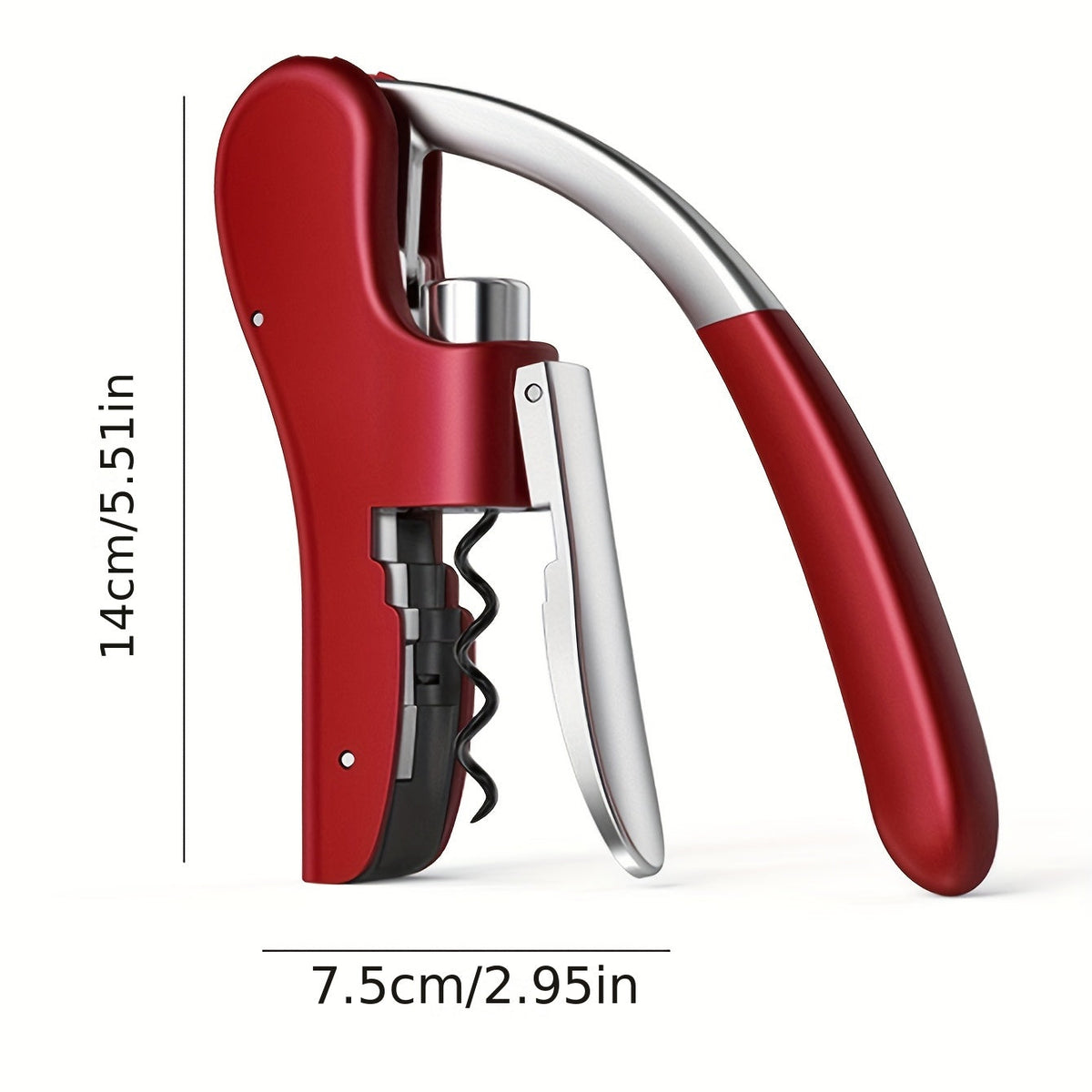 Korkano | Cavatappi a leva con impugnatura ergonomica, 14 × 7,5 cm