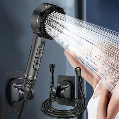 AquaJet PowerDuschkopf | Hochdruck-Handbrause mit 5 Strahlarten