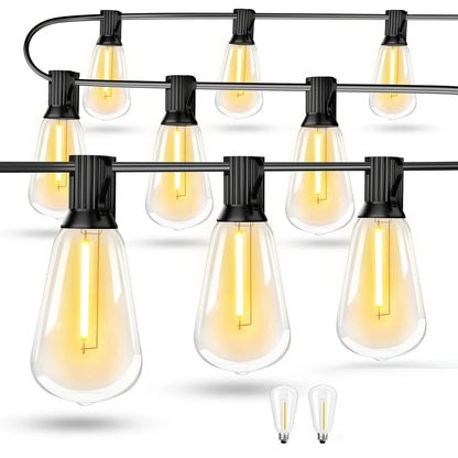 Terrava | LED Außen-Lichterkette mit Glühbirnen, wasserdicht, bis 45 m