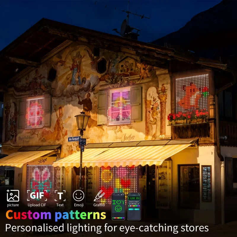 Glimora | LED Lichterkette als Vorhang mit 400 LEDs, App-Steuerung und Musik-Sync