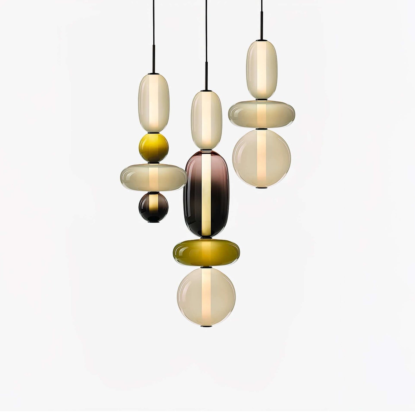 Lampada a sospensione elegante da designer – Vetro colorato moderno