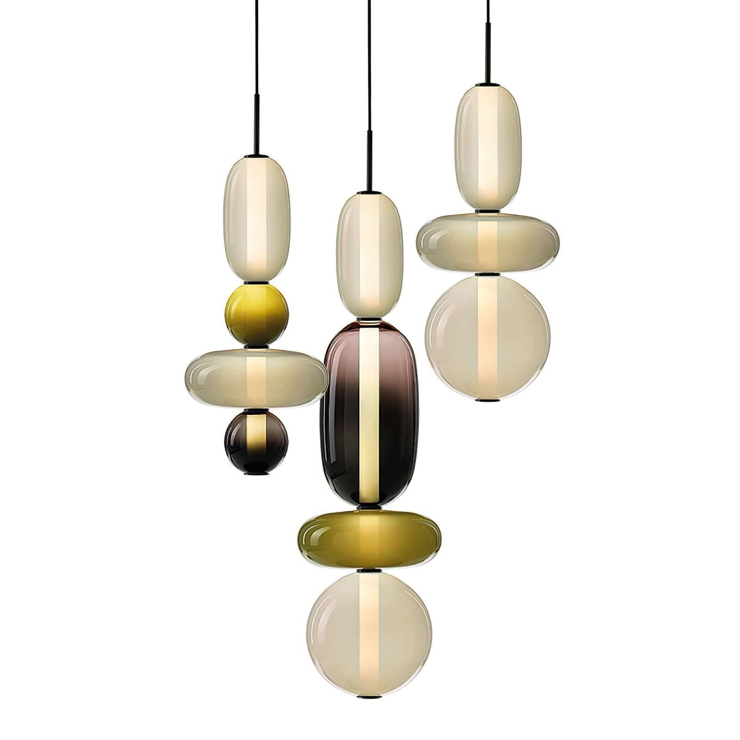Lampada a sospensione elegante da designer – Vetro colorato moderno