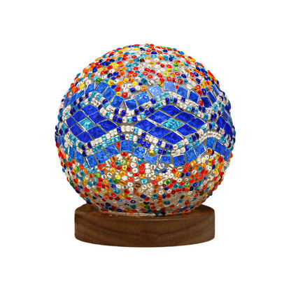 LumiMosaic | Elegante lampada da tavolo dimmerabile a mosaico | Design in vetro fatto a mano con luce LED calda per ambienti abitativi