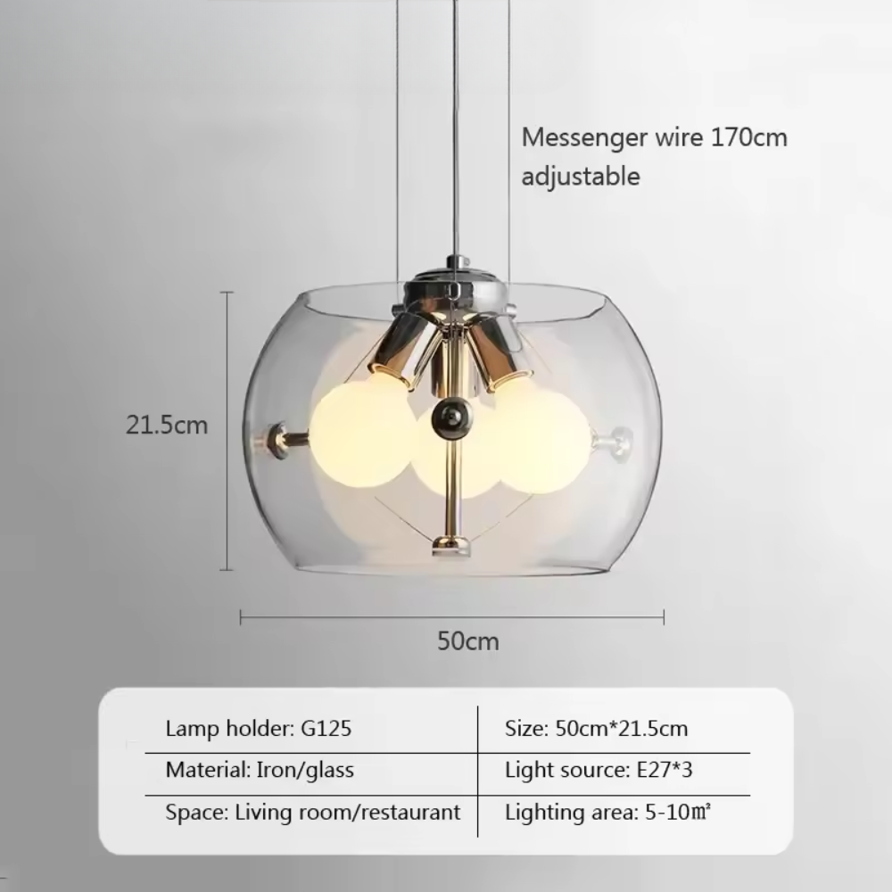 Aurion | Lampada a sospensione LED moderna in vetro per cucina, soggiorno e sala da pranzo