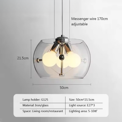 Aurion | Lampada a sospensione LED moderna in vetro per cucina, soggiorno e sala da pranzo
